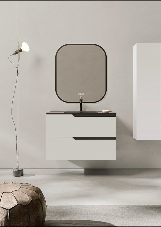 PACK BOHE Meuble et Plan Vasque 80 cm + Colonne Sun