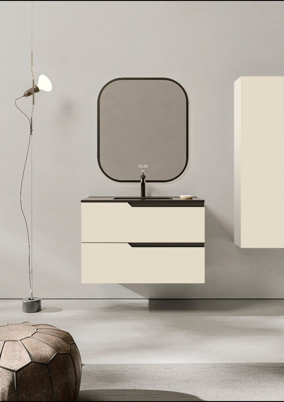 PACK BOHE Meuble et Plan Vasque 60 cm + Colonne Sun