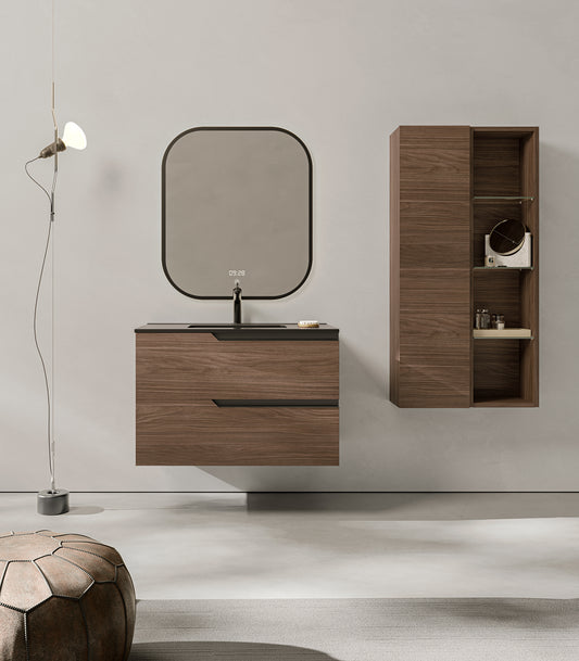 PACK BOHE Meuble et Plan Vasque 100 cm + Colonne Sun