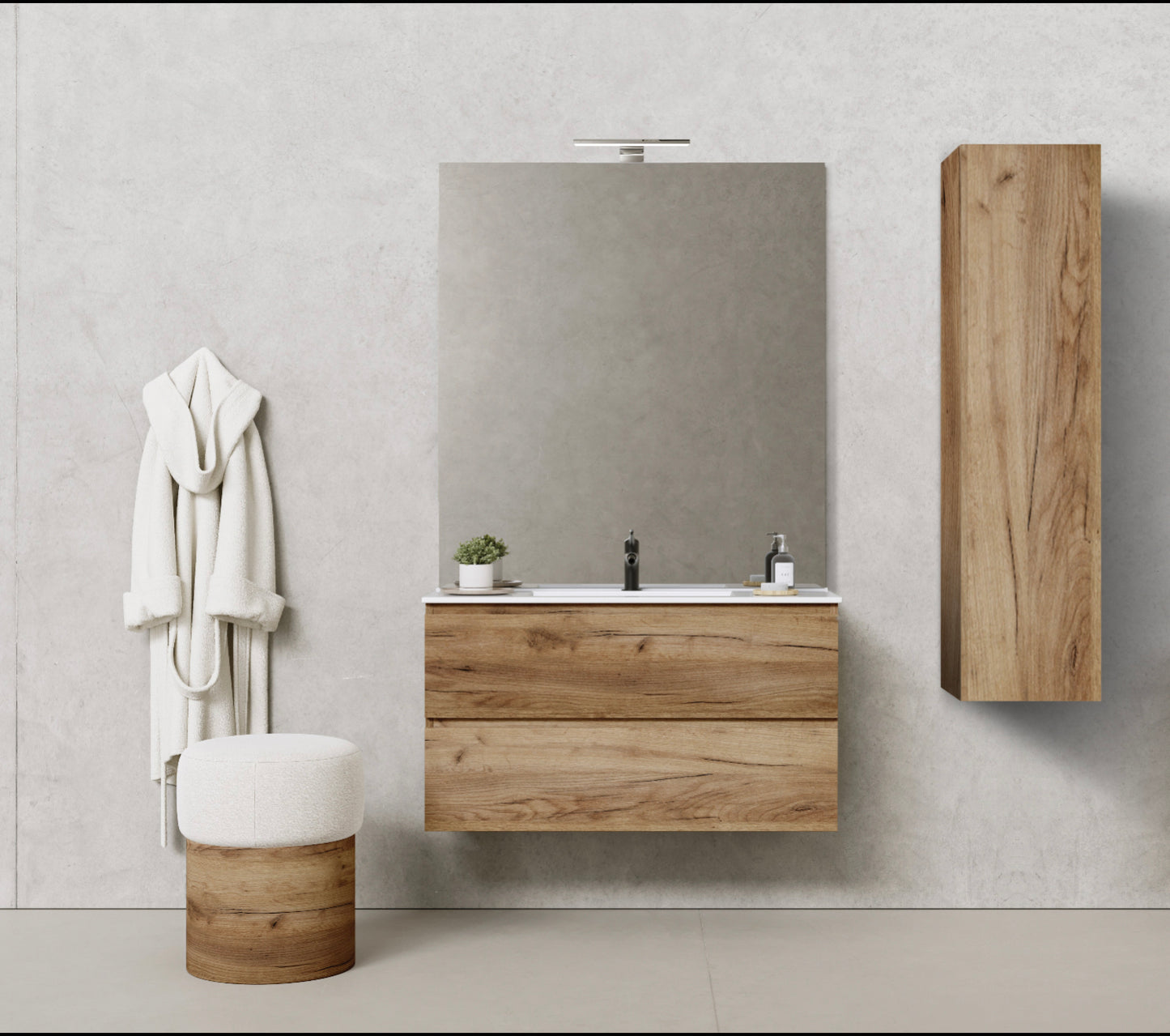 PACK CAIRO Meuble et Plan Vasque 60 cm + Colonne CAIRO