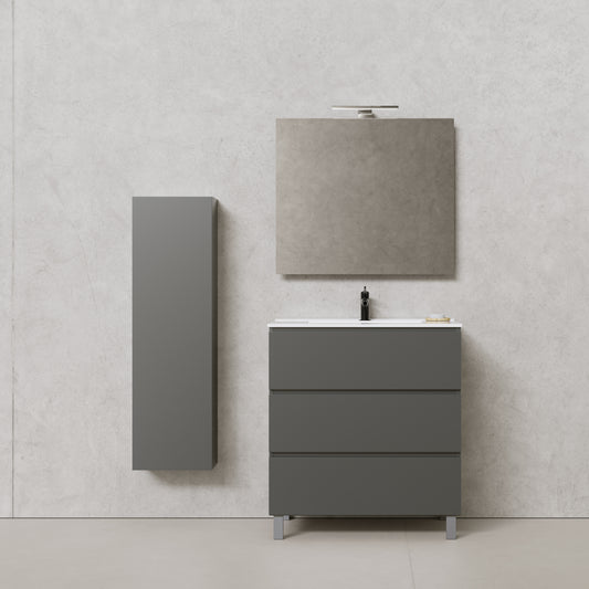 PACK CAIRO Meuble 3 tiroirs et Plan Vasque 60 cm + Colonne CAIRO