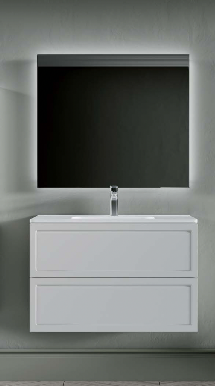 Ensemble FRAME Meuble et Plan Vasque 100 cm
