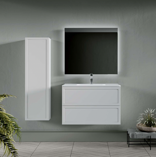 PACK FRAME Meuble et Plan Vasque + Colonne FRAME 80 cm