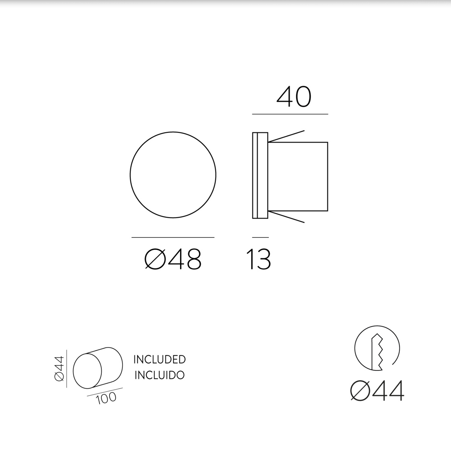 Spot Mural Intérieur Encastré MIURA