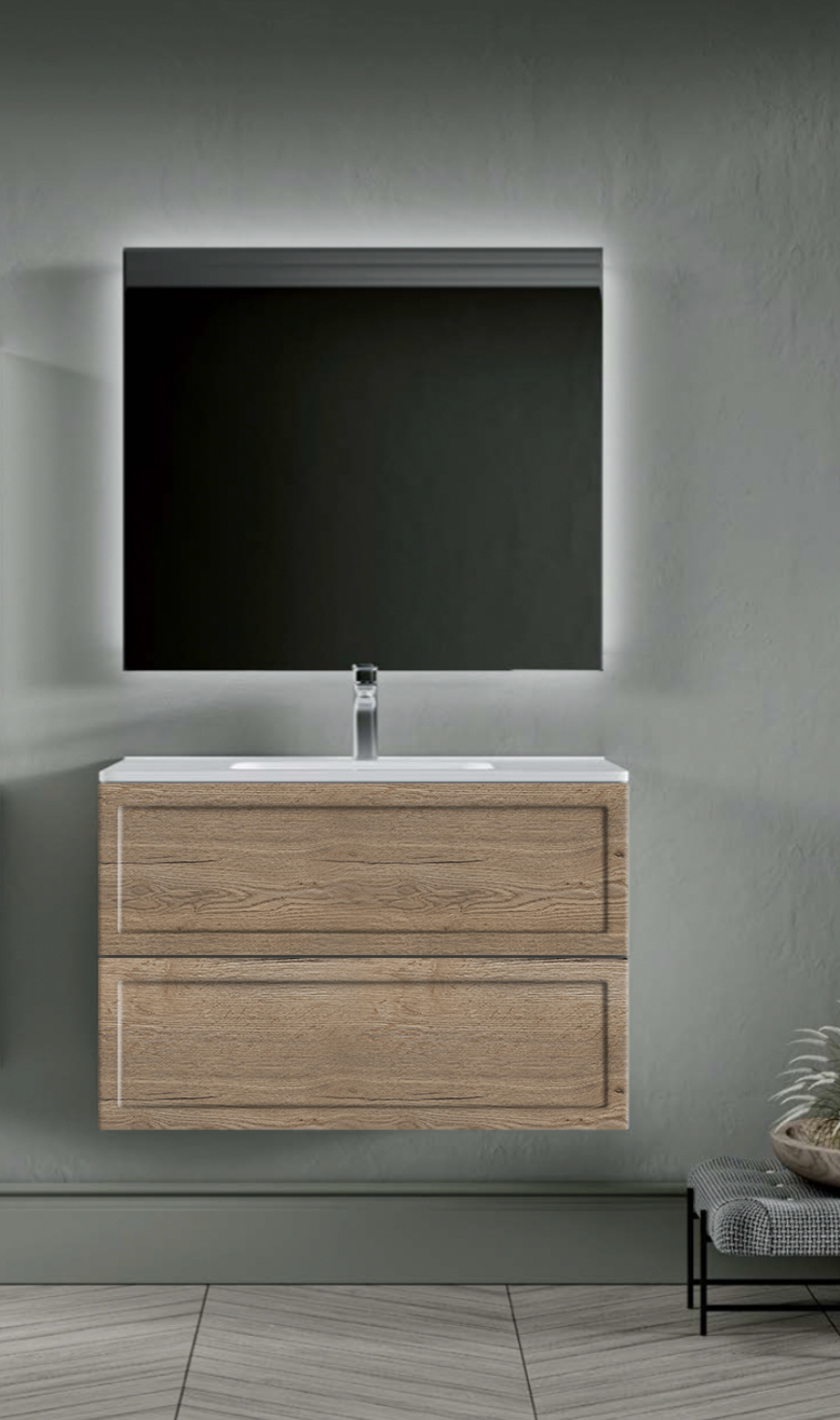 Ensemble FRAME Meuble et Plan Vasque 80 cm