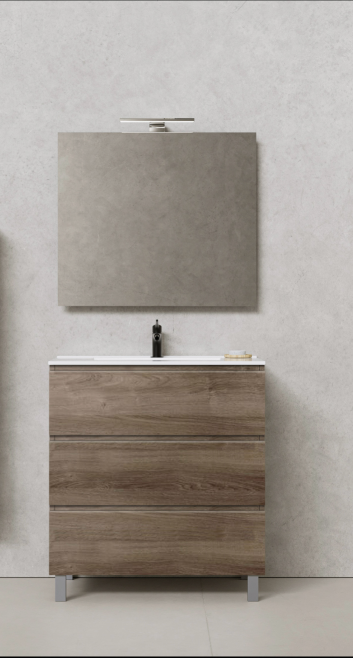 Ensemble CAIRO Meuble 3 tiroirs et Plan Vasque 60 cm