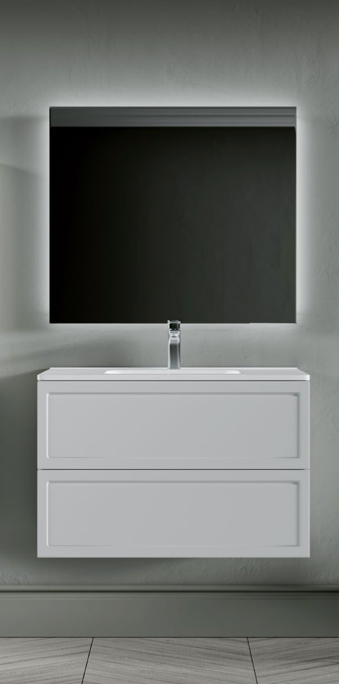 Ensemble FRAME Meuble et Plan Vasque 80 cm