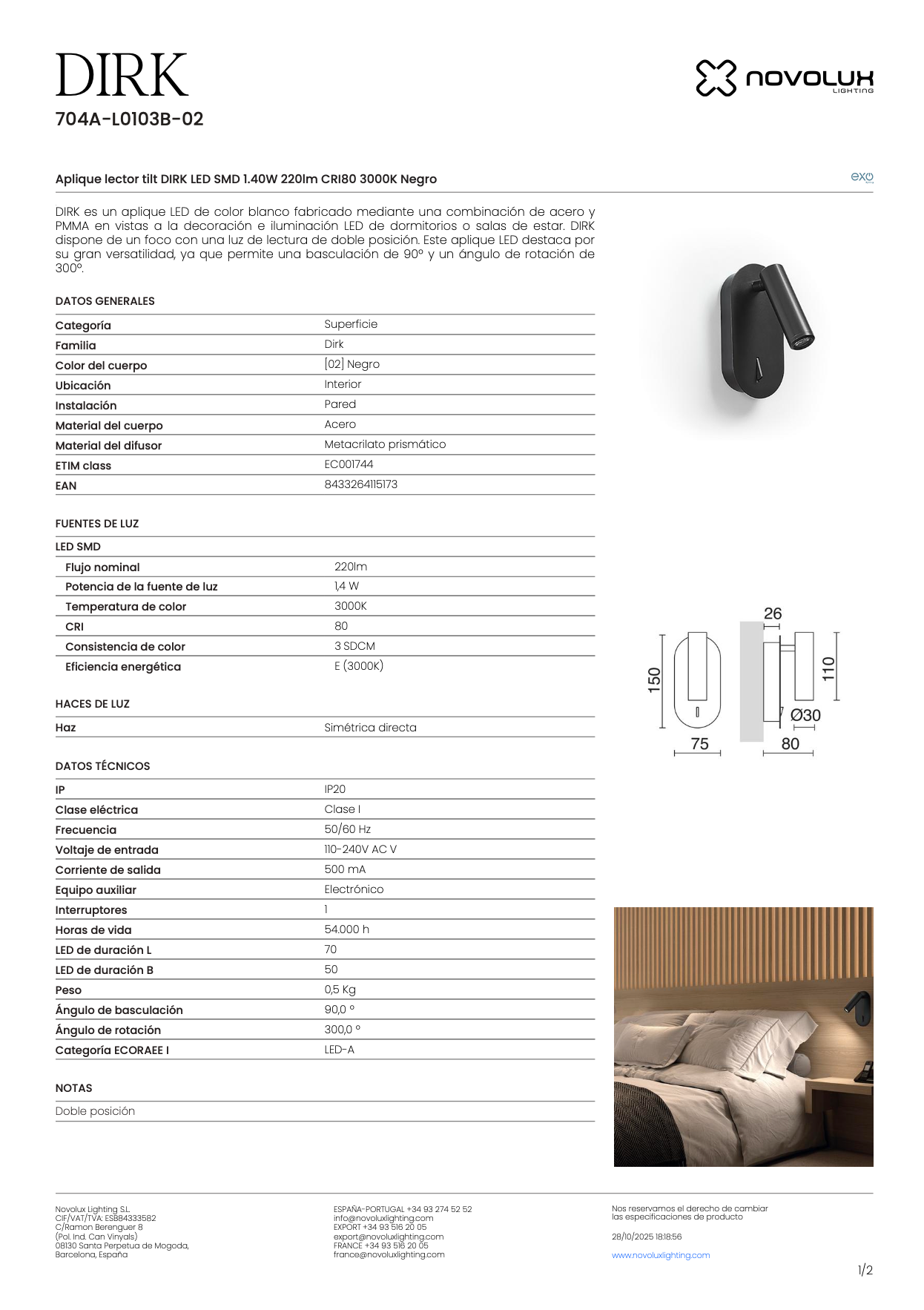 Lampe Murale Intérieure DIRK