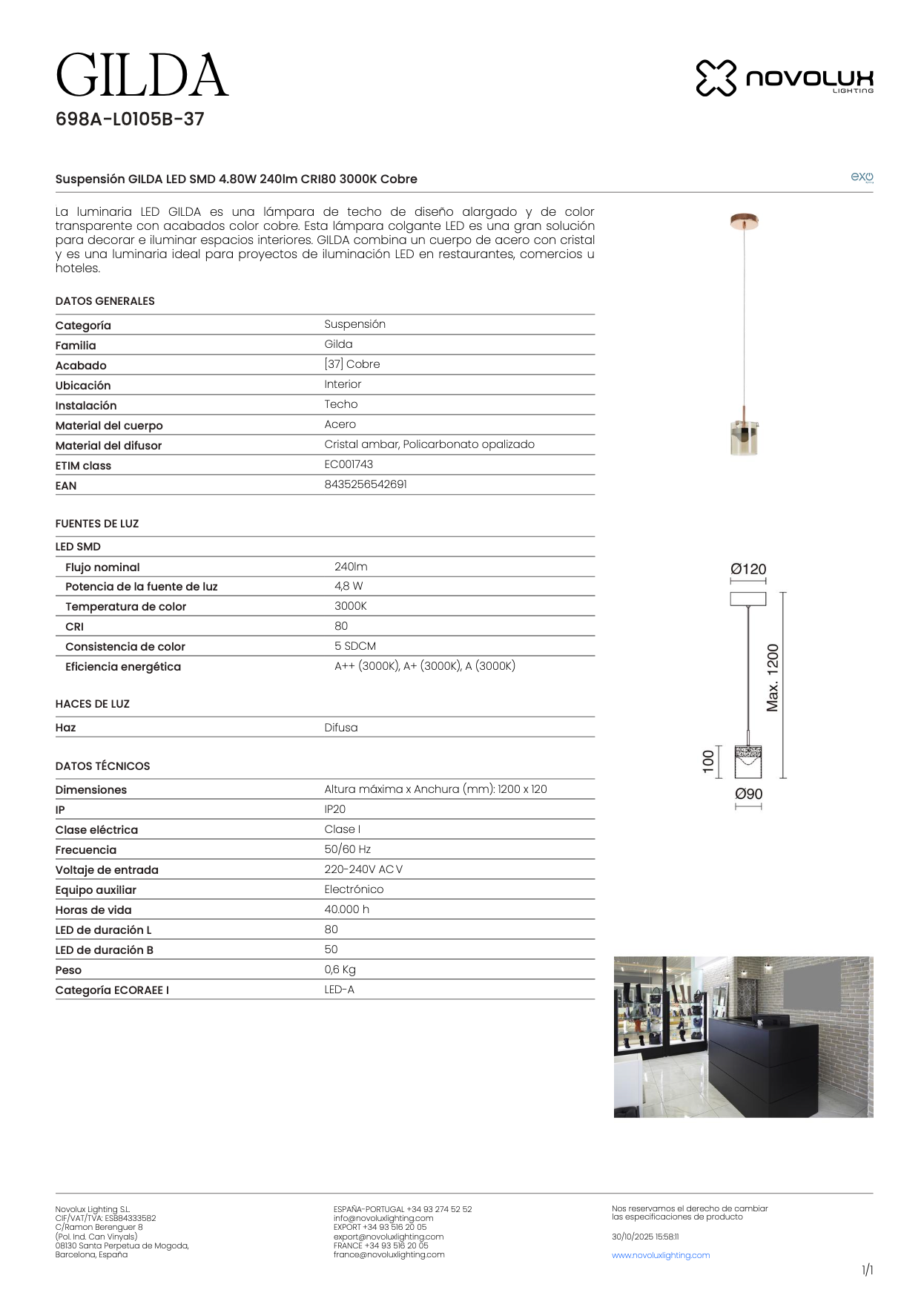 Suspension Intérieure GILDA