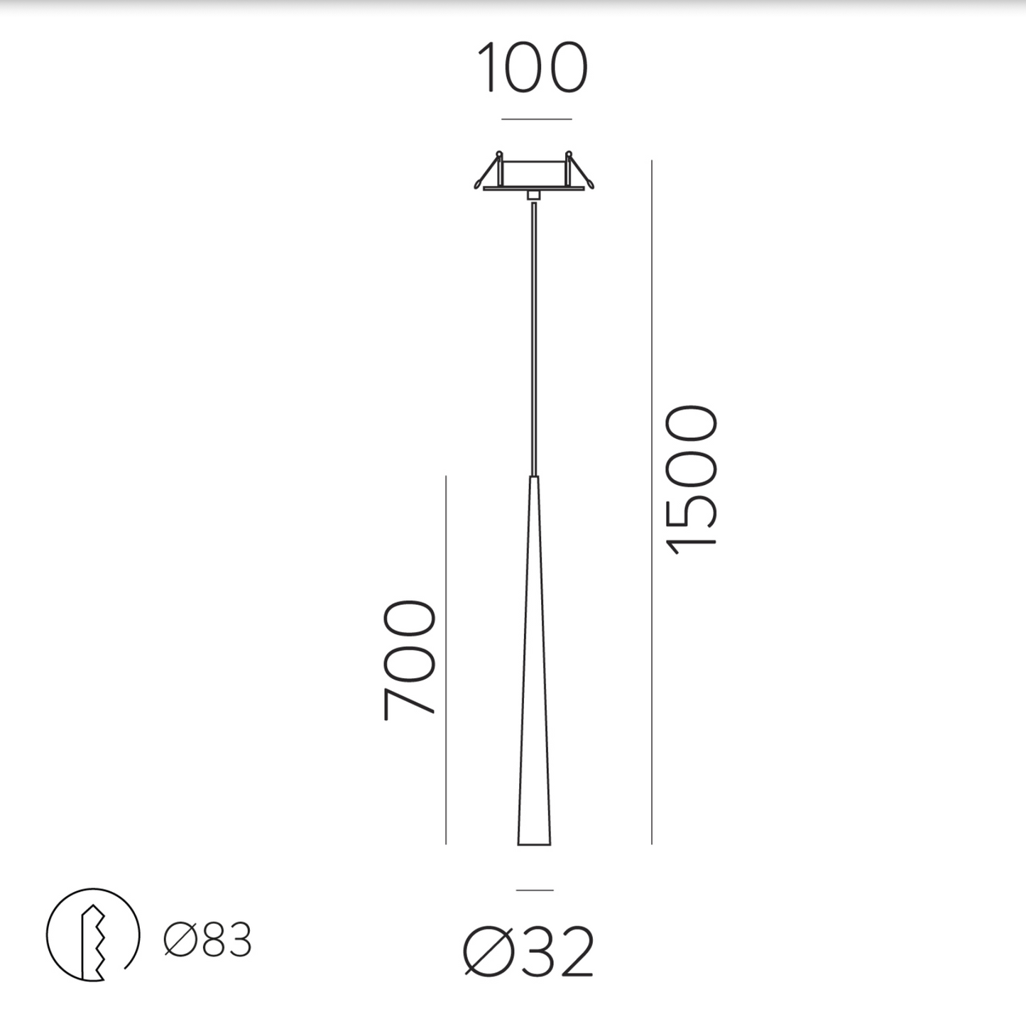Lampe Suspendue Encastrable Intérieure BENDIS