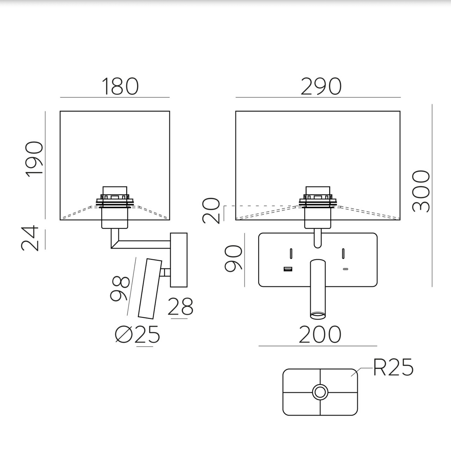 Lampe Murale Intérieure 2 en 1 ROMEO