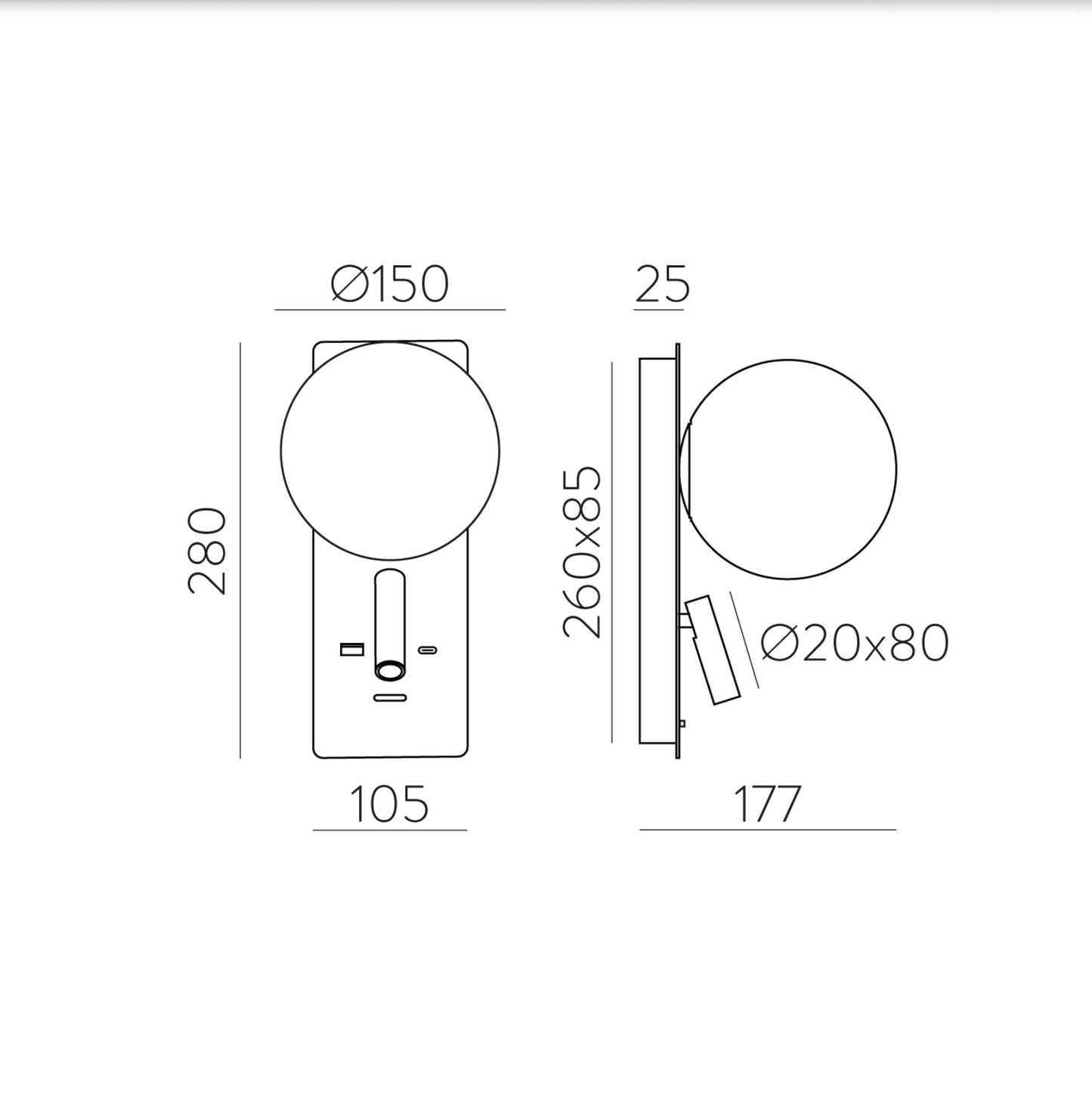 Lampe Murale Intérieure 2 en 1 KIN