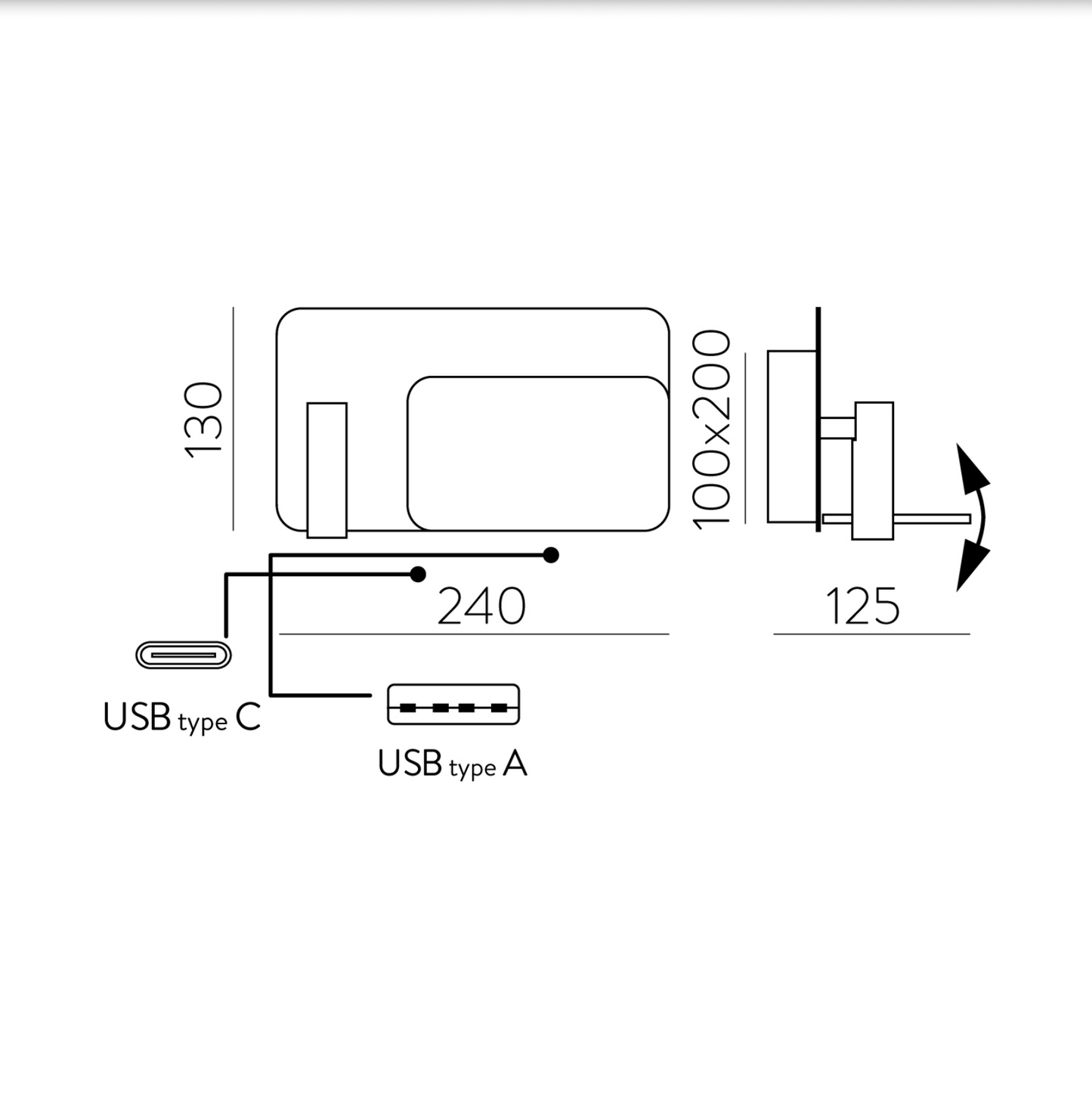 Lampe Murale Intérieure Gauche 2 en 1 Ajustable LAIKA
