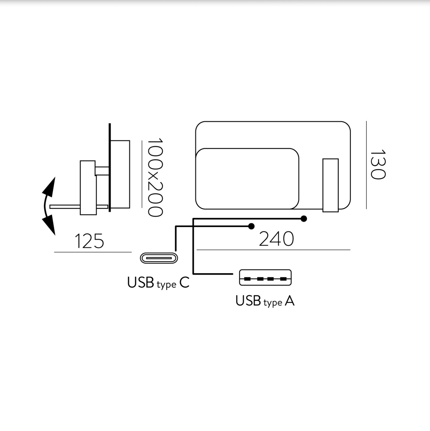 Lampe Murale Intérieure Droite 2 en 1 Ajustable LAIKA