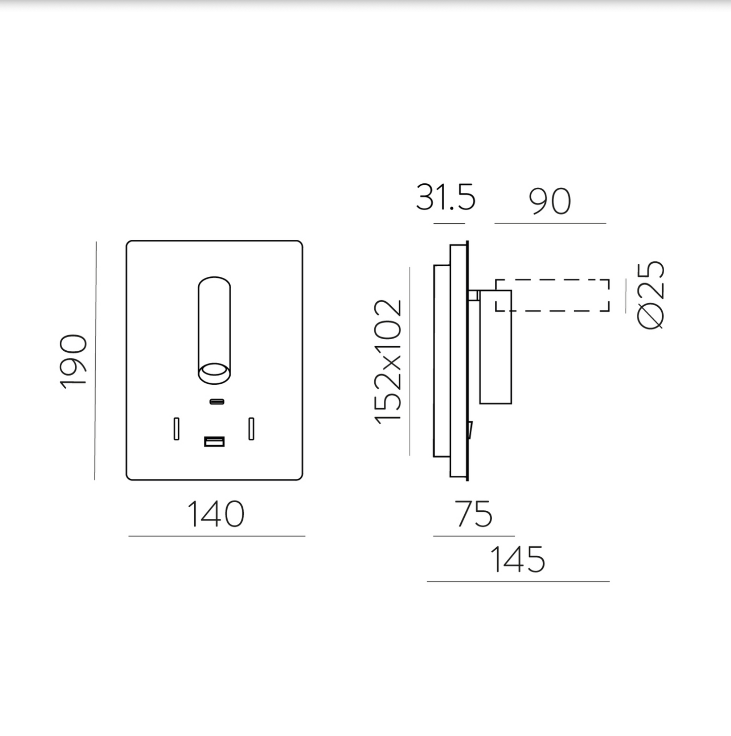Lampe Murale Intérieure Ajustable MANAT