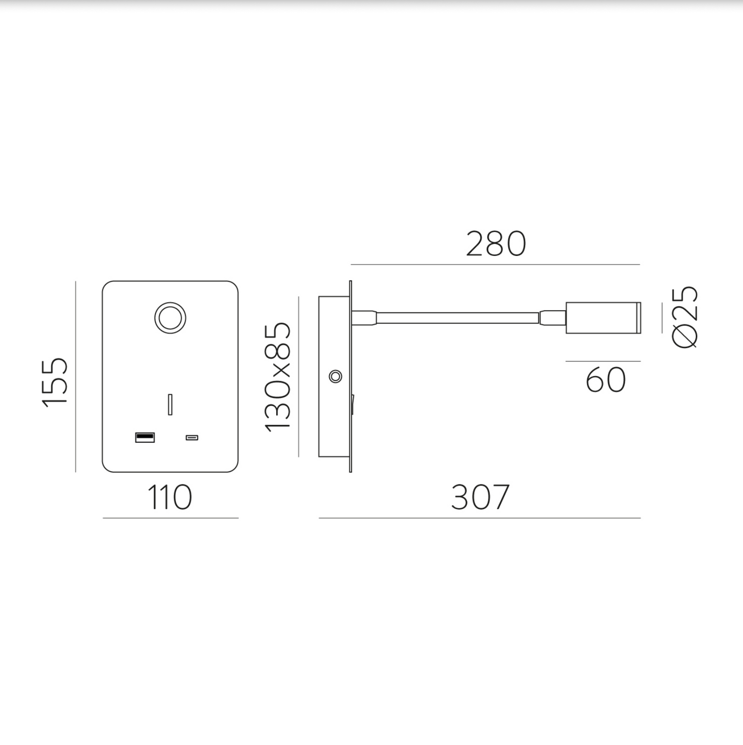 Lampe Murale Intérieure Ajustable SENDA