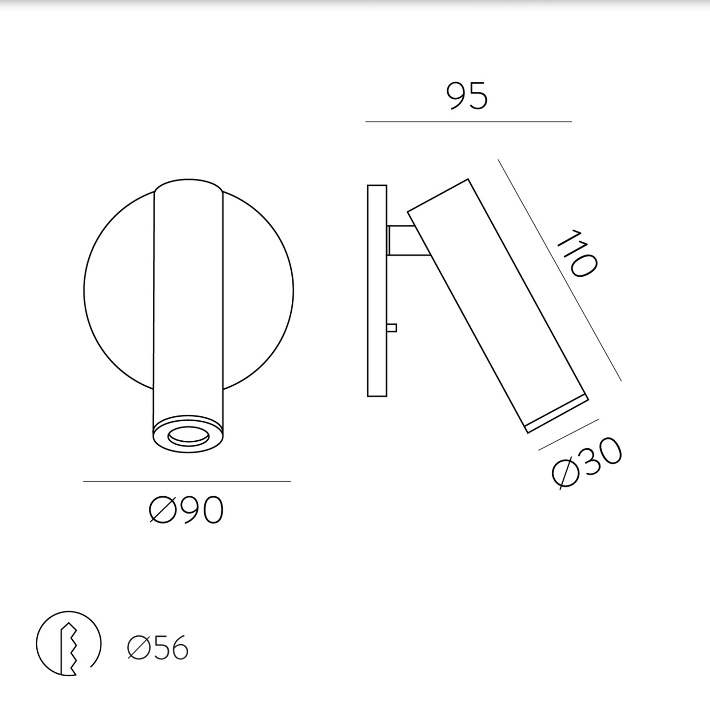 Lampe Murale Intérieure Encastré Ajustable ATRIA