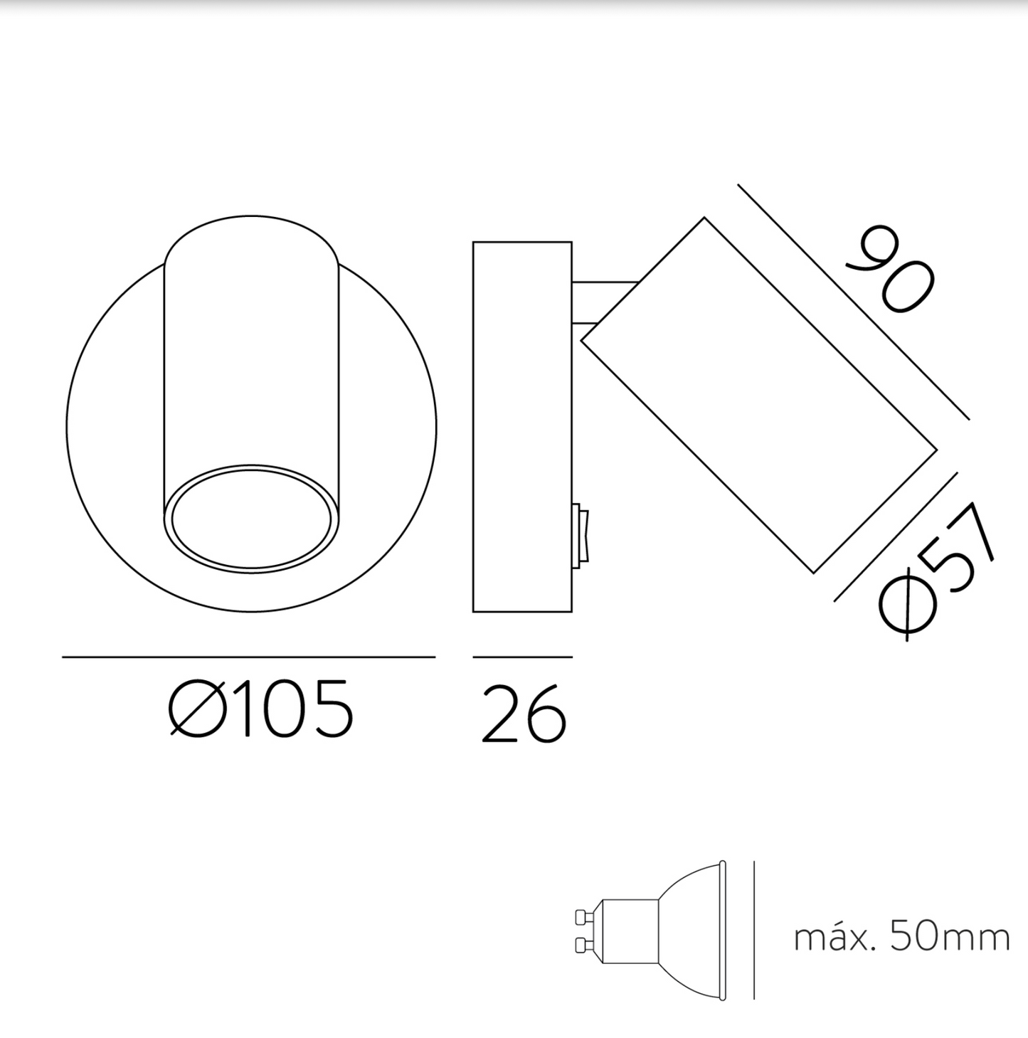 Lampe Murale Intérieure Ajustable GINA
