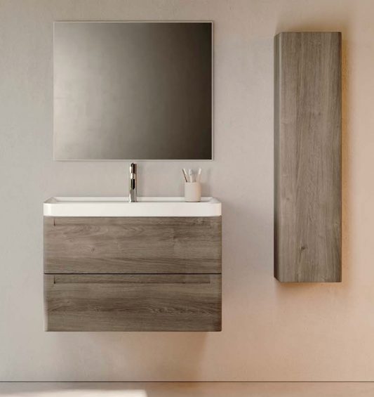 PACK ROUND Meuble et Plan Vasque 100 cm + Colonne ROUND