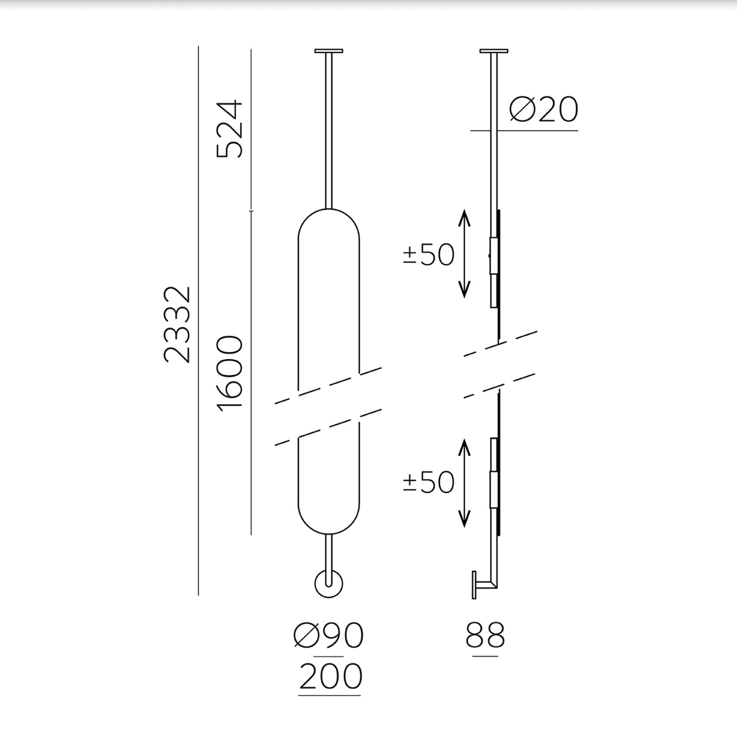 Miroir Vertical Double Fixation DRESSCODE