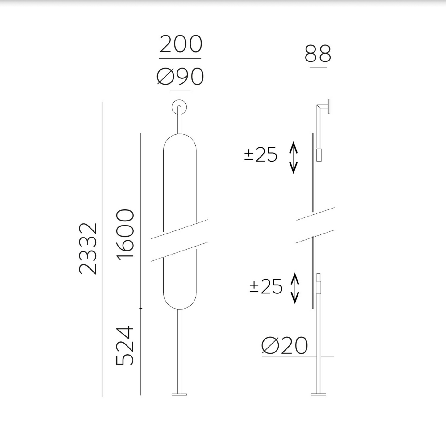 Miroir Vertical Sur Pieds Double Fixation DRESSCODE