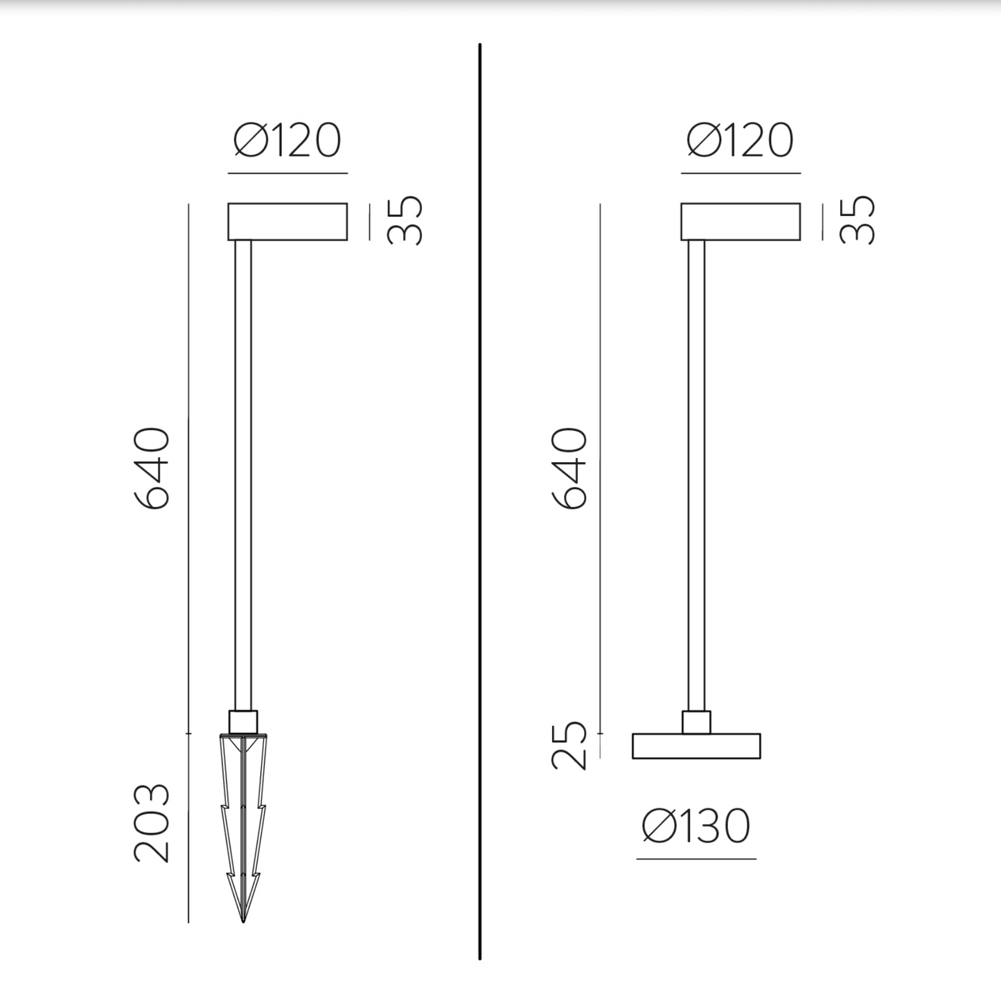 Borne Lumineuse Sur Piquet Extérieure SKAT