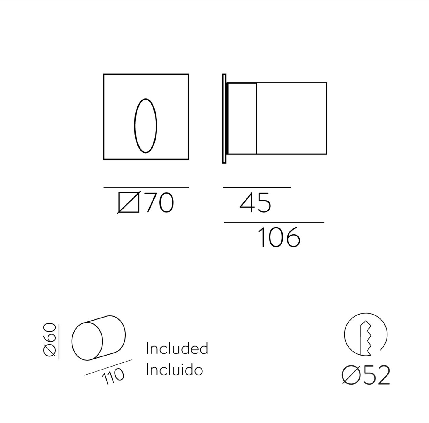 Lampe Murale Extérieure Encastrée VIRGO