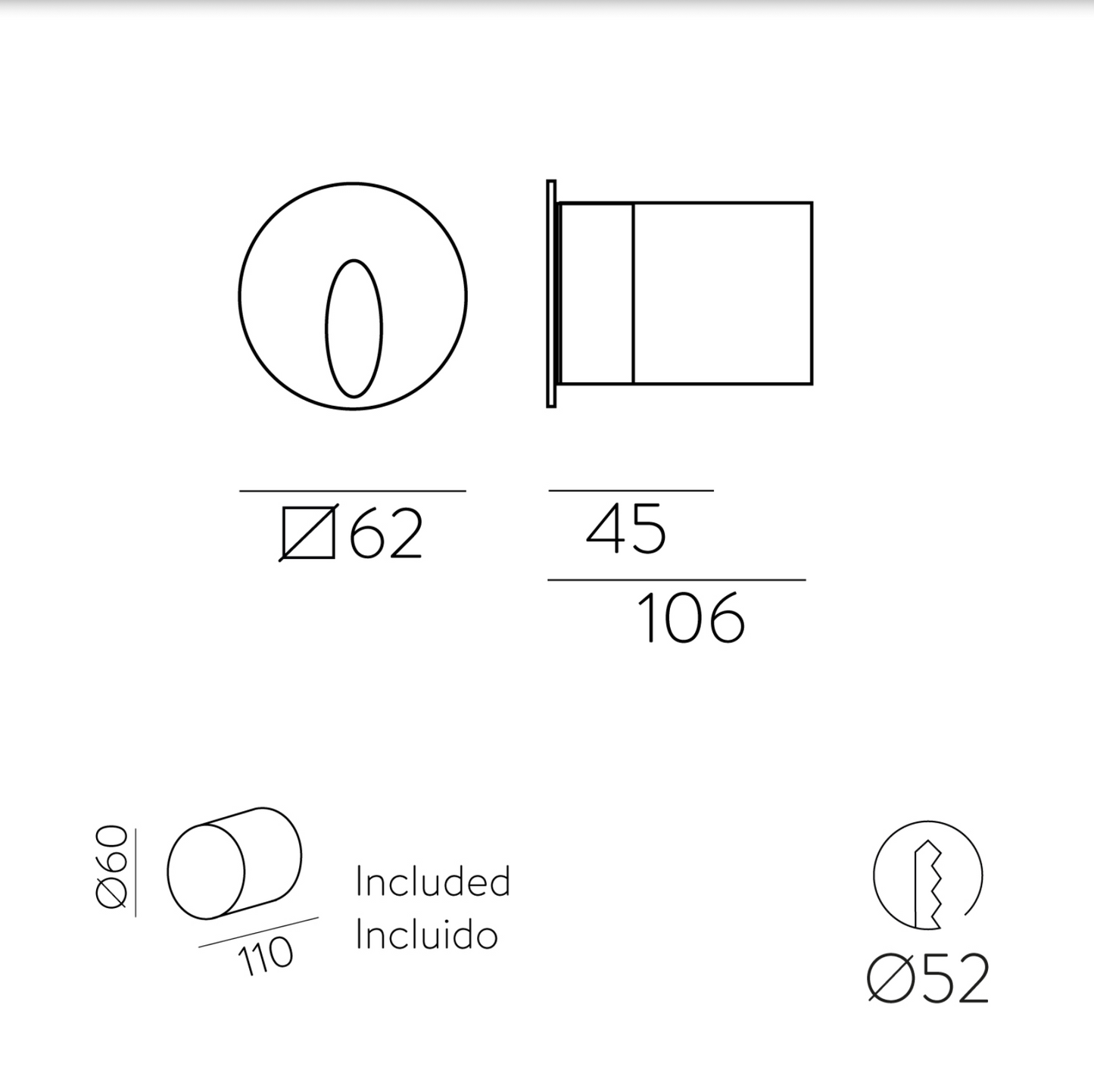 Lampe Murale Extérieure Encastrée ORION