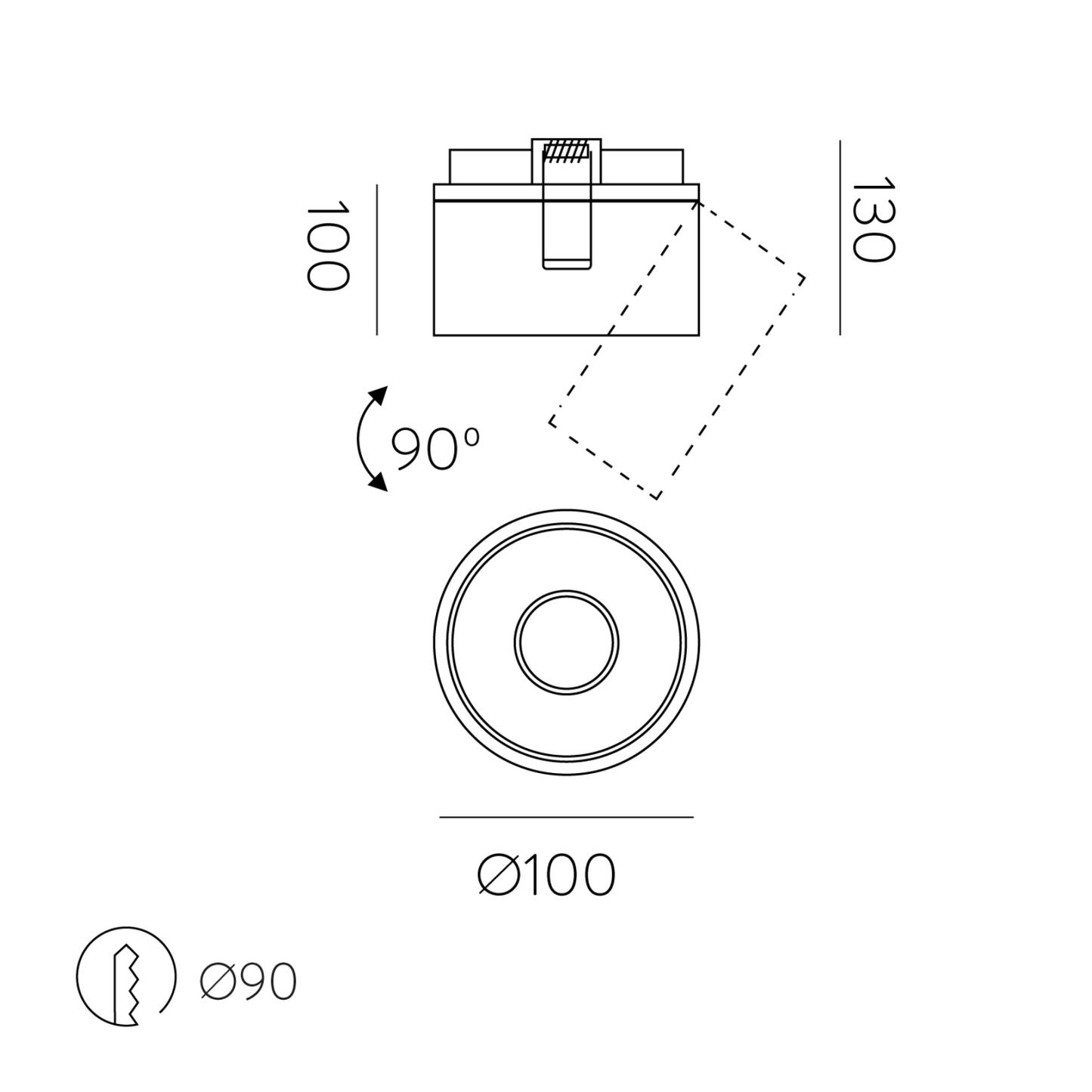 Plafonnier Intérieur Ajustable Encastré APEX