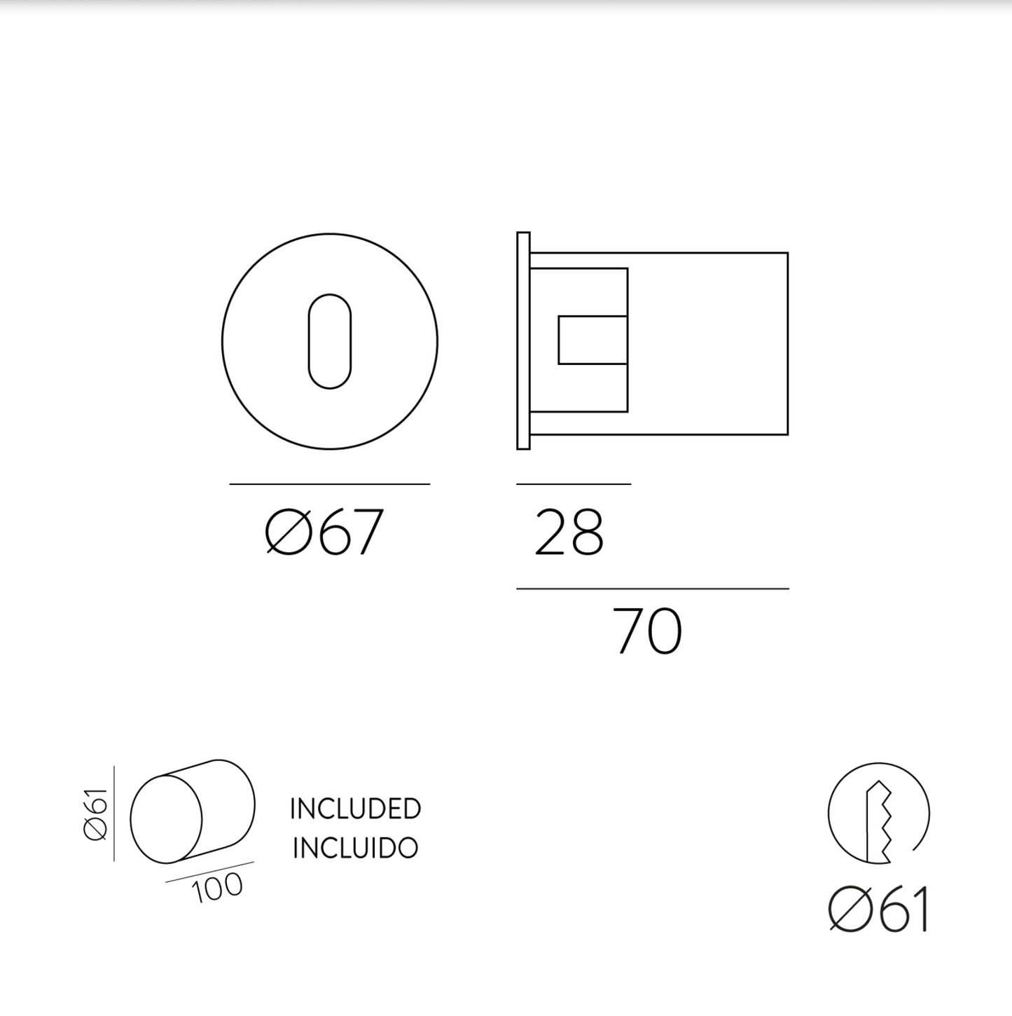 Spot Mural Intérieur Encastré PAUL