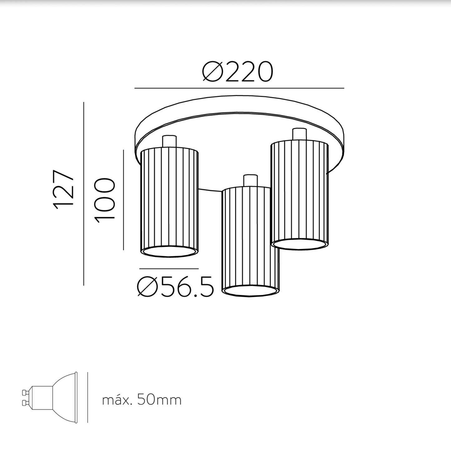 Plafonnier Intérieure 3 Lumières MODRIAN