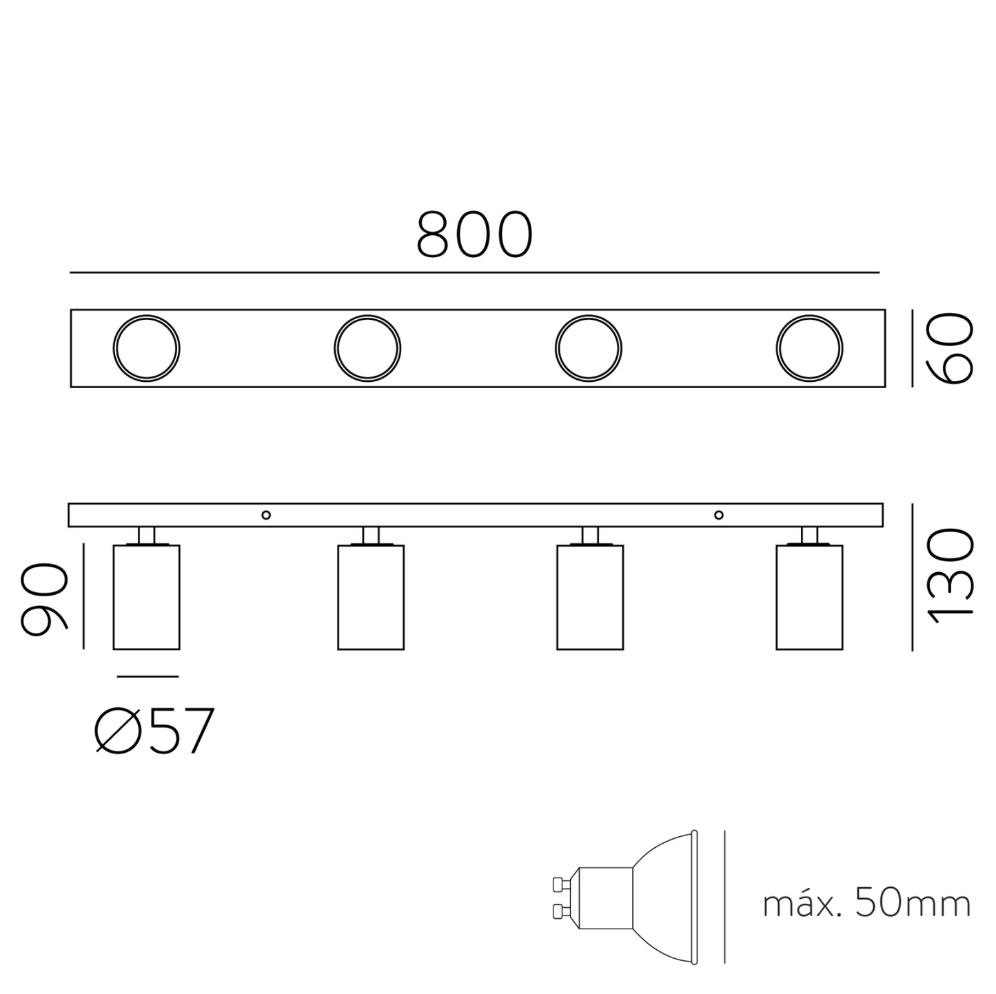 Plafonnier Intérieur Ajustable GINA