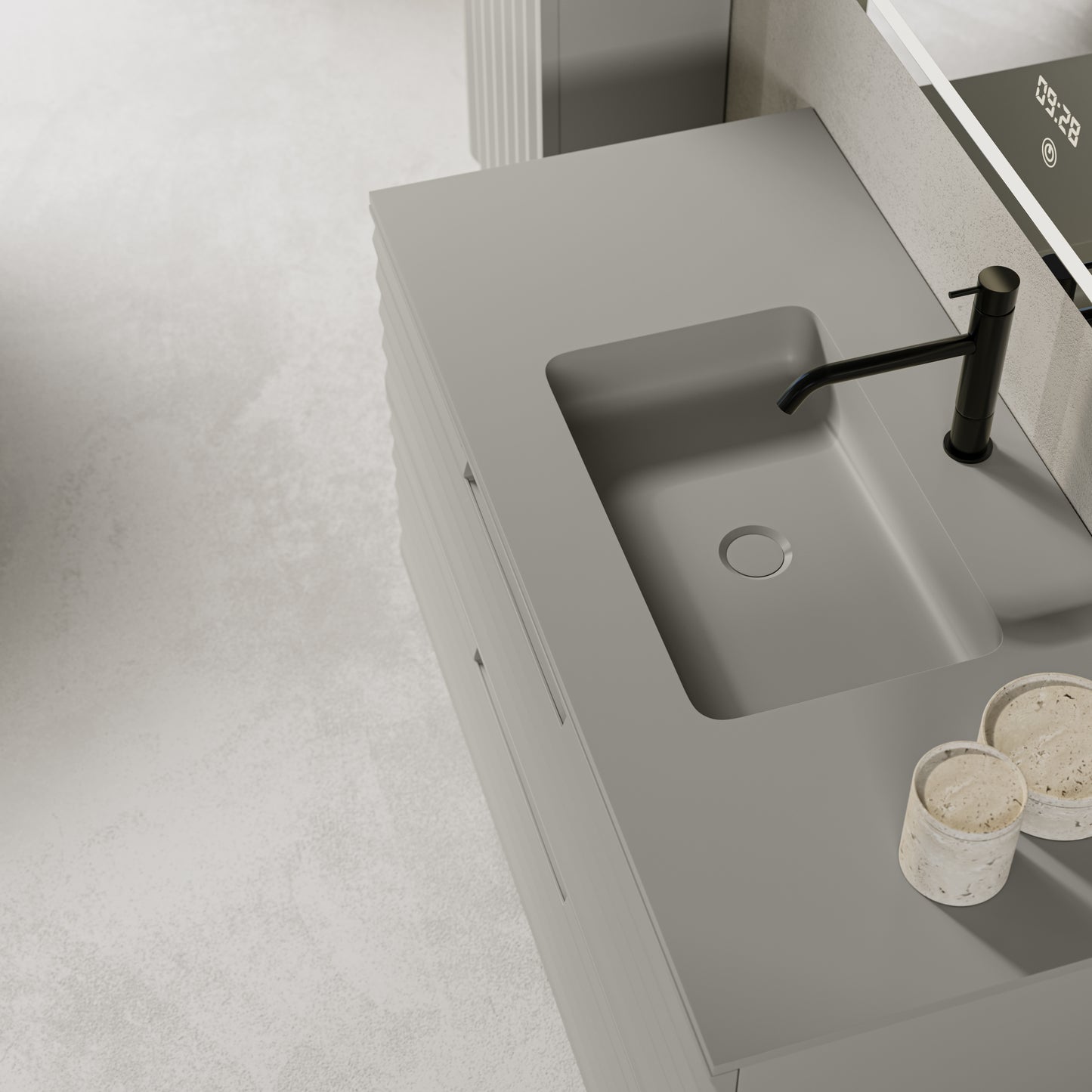 Ensemble DUNA Meuble et Plan Vasque 100 cm