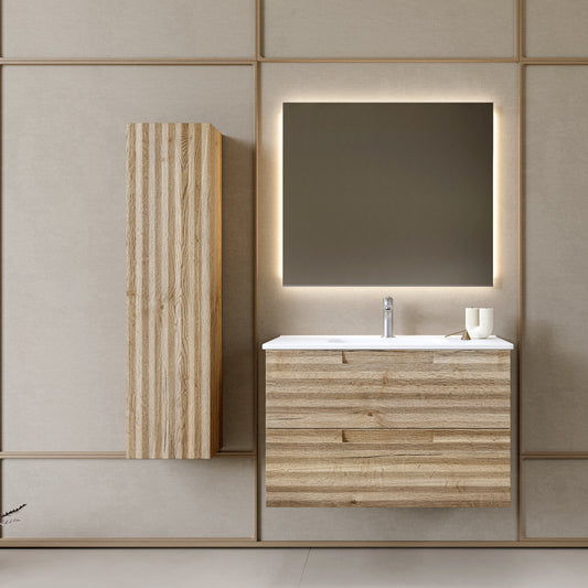 PACK DUNA Meuble et Plan Vasque 80 cm + Colonne DUNA