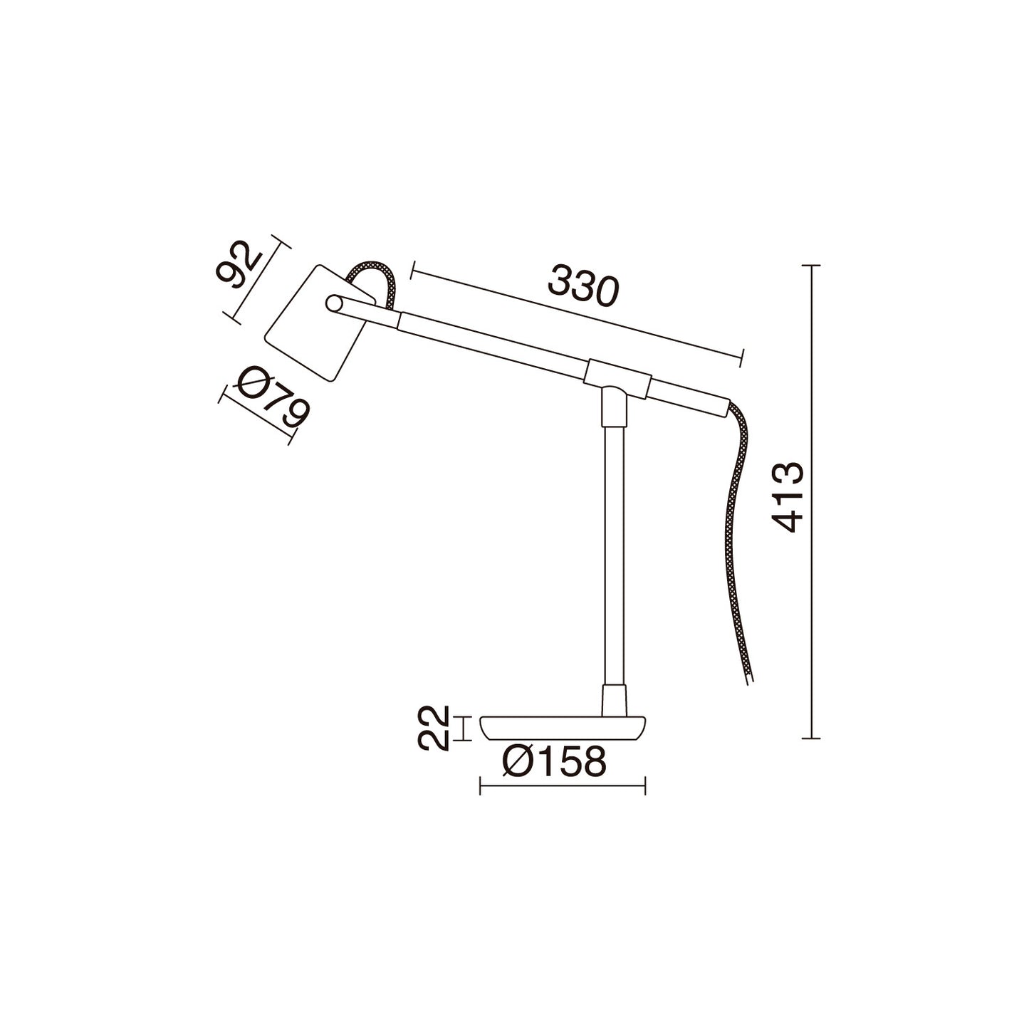 Lampe de table Branch design scandinave noire en chêne