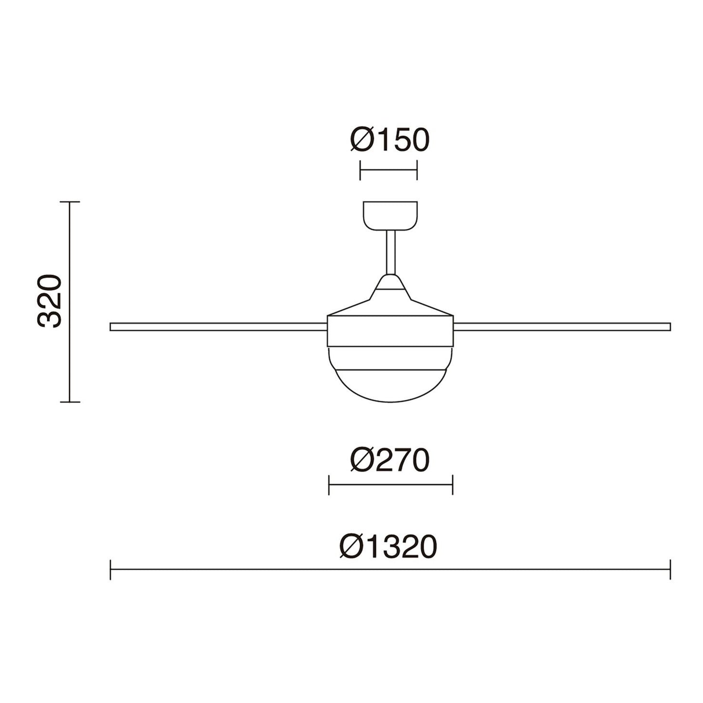 Ventilateur de plafond Nick design bois et verre opalin lumineux