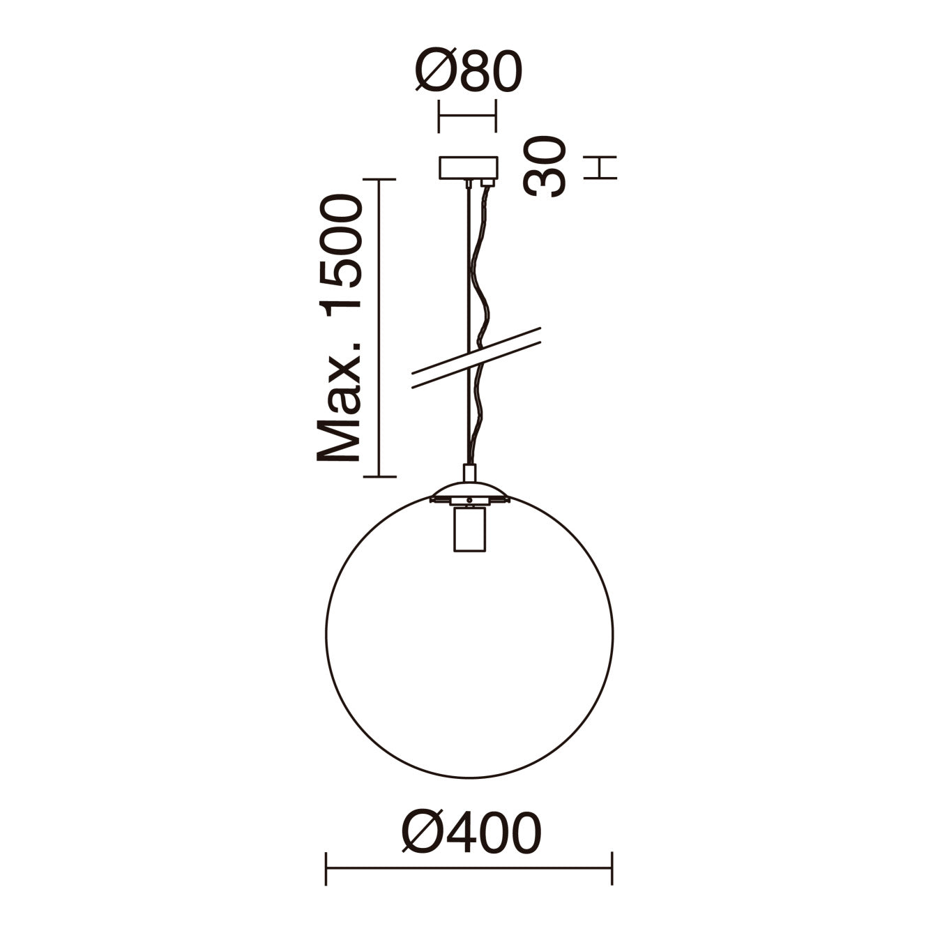 Suspension Intérieure en Verre Mat OXY