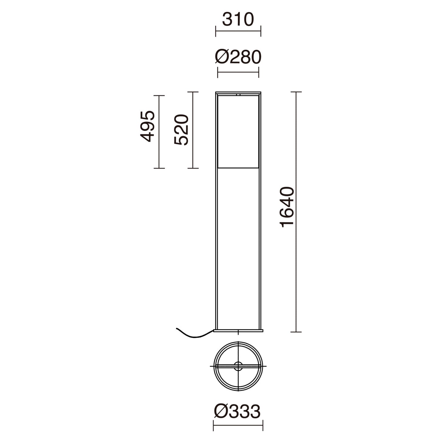 Lampadaire Sintra F design acier noir et abat-jour en coton
