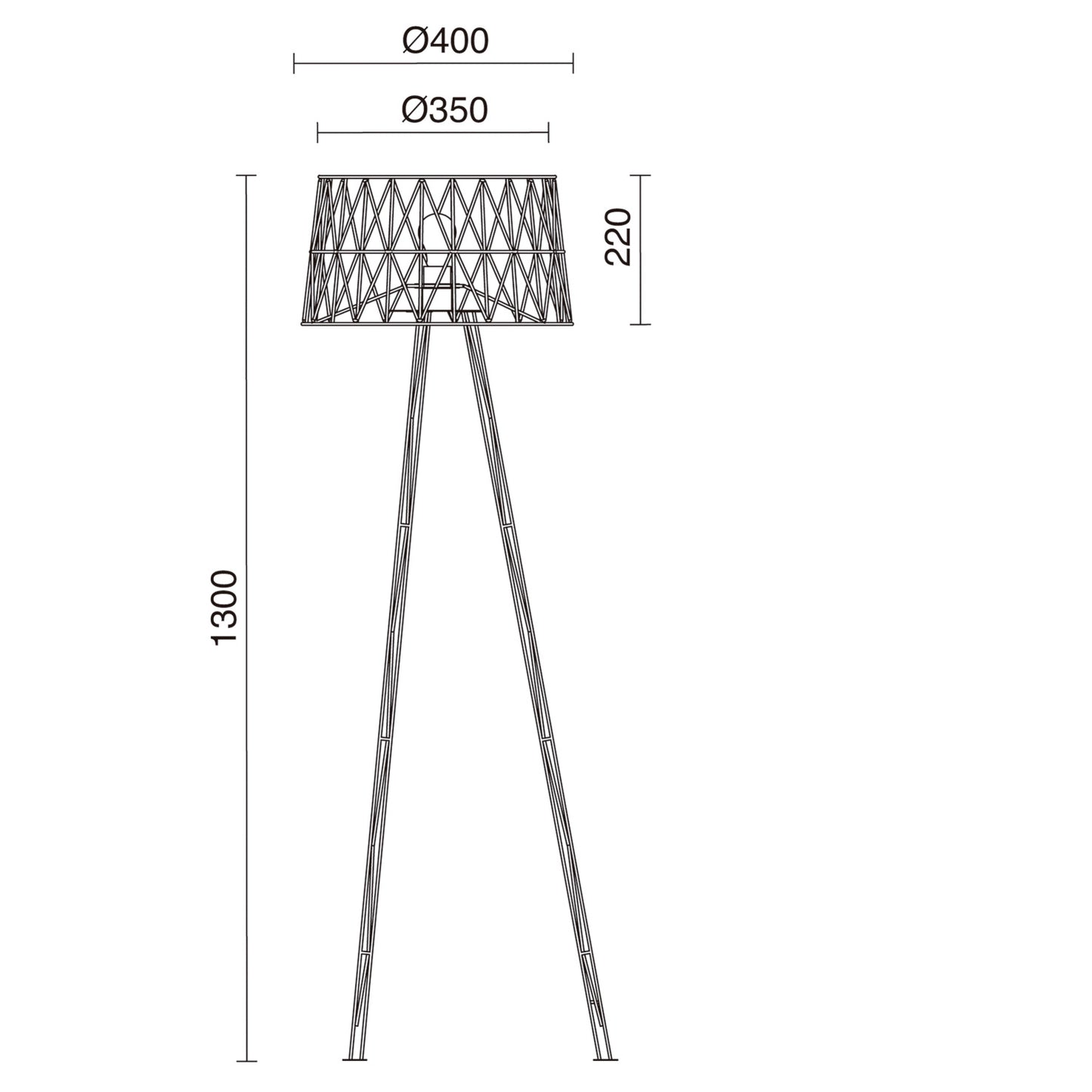 Lampadaire de salon TESS blanc design acier E27 42W