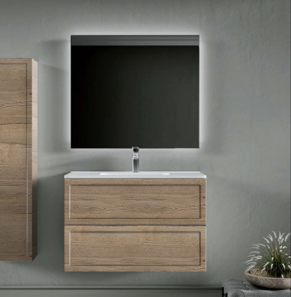 PACK FRAME Meuble et Plan Vasque + Colonne FRAME 60 cm