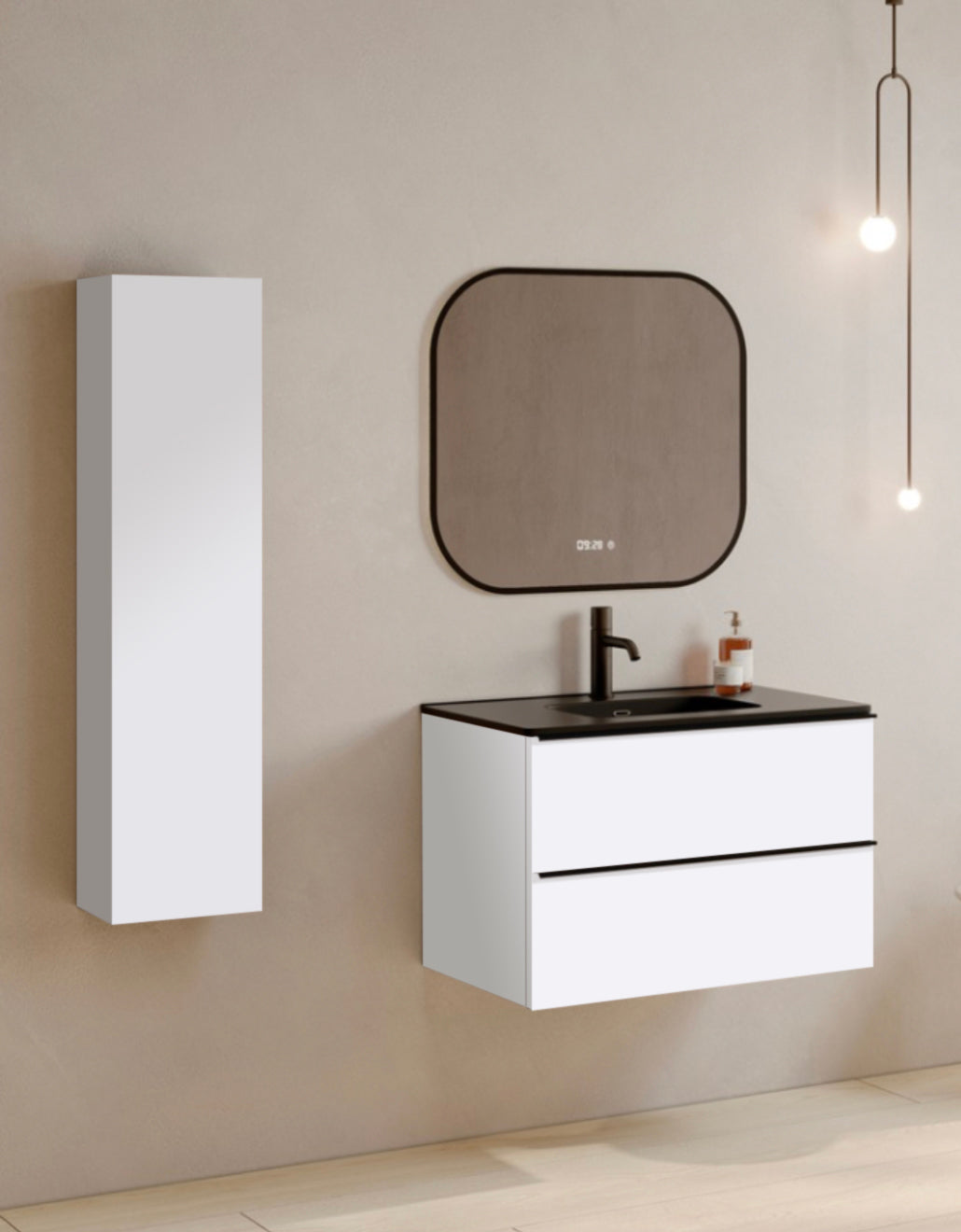 PACK NICE Meuble et Plan Vasque 70 cm + Colonne SUN