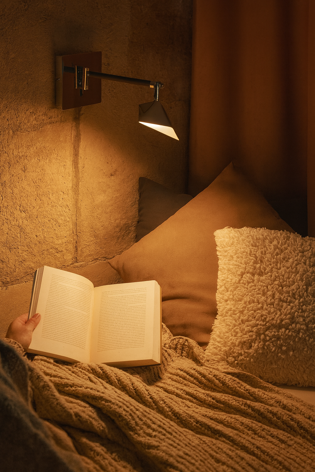 Applique murale LED en chrome avec tête orientable, combinant acier et verre. Éclairage chaud de 3000K, idéale pour les chambres et hôtels, offrant une ambiance cosy et élégante.