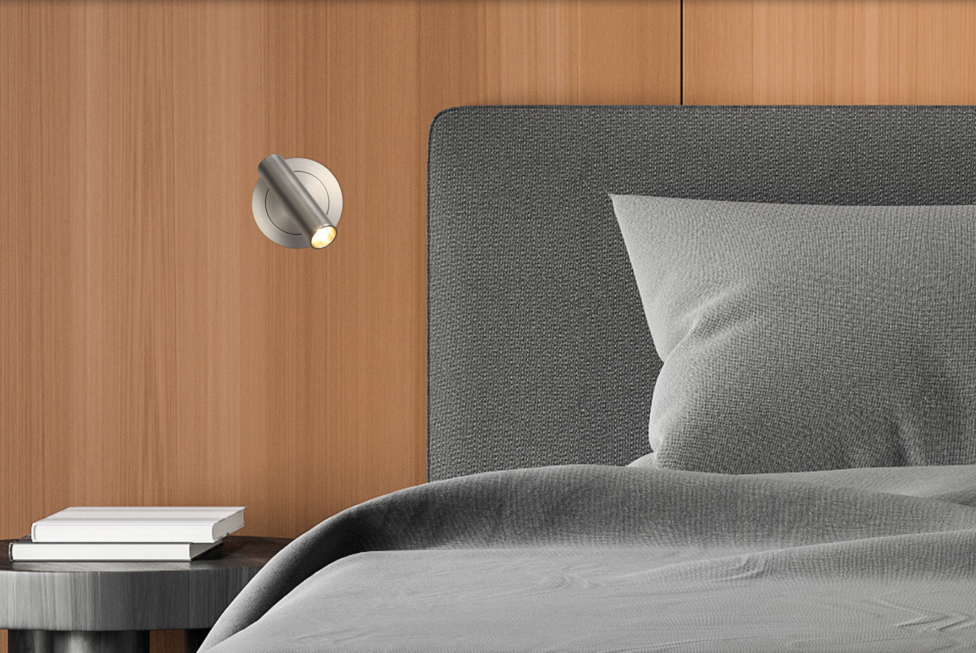 Applique murale encastrée LED orientable avec interrupteur intégré. Atria combine élégance et fonctionnalité grâce à son design noir texturé et son éclairage précis, idéal pour vos moments de détente ou de lecture.