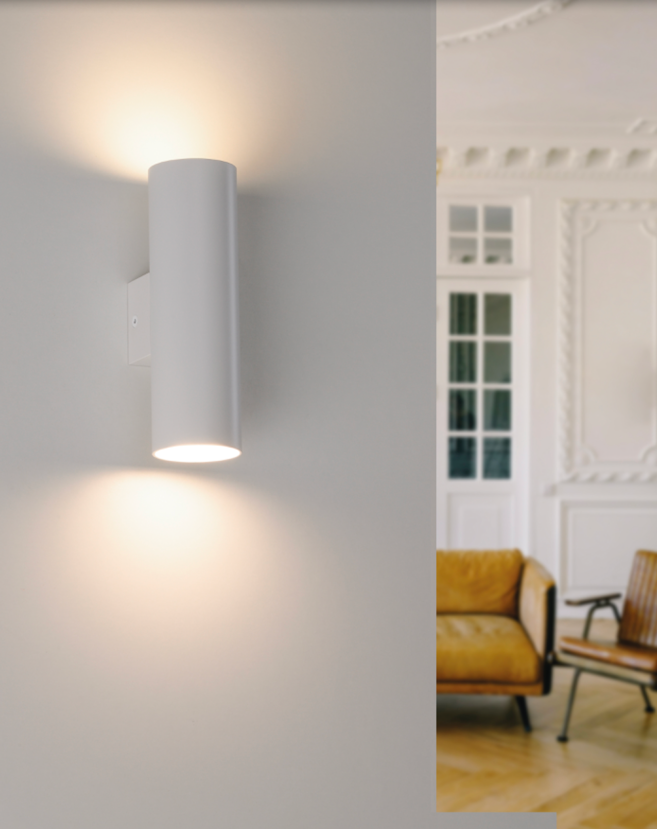 Applique murale tubulaire au design minimaliste, diffusant une lumière douce dans deux directions pour une ambiance équilibrée et apaisante. Idéale pour sublimer vos intérieurs avec élégance et simplicité.