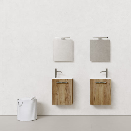 PACK BRIC Meuble et Plan Vasque 40 cm + Miroir Sidney