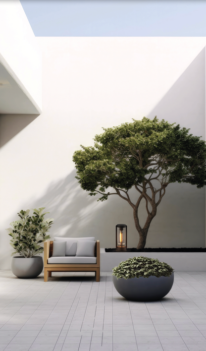 Borne lumineuse extérieure Vega en finition anthracite texturée, design sobre et élégant, diffusant une lumière douce idéale pour allées, jardins et entrées.