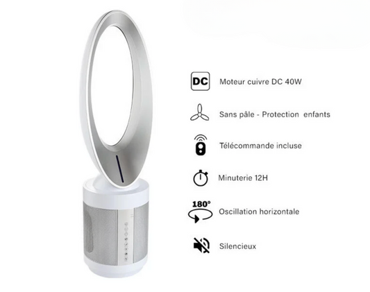 Ventilateur Purificateur Sans Pâle 2 EN 1