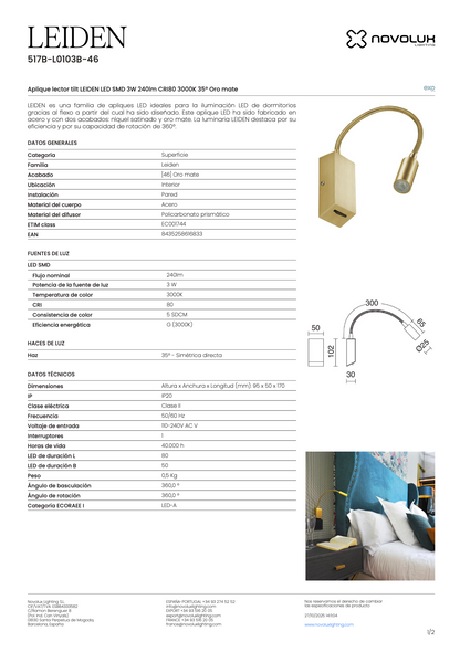 Lampes Murale Intérieure Orientable LEIDEN