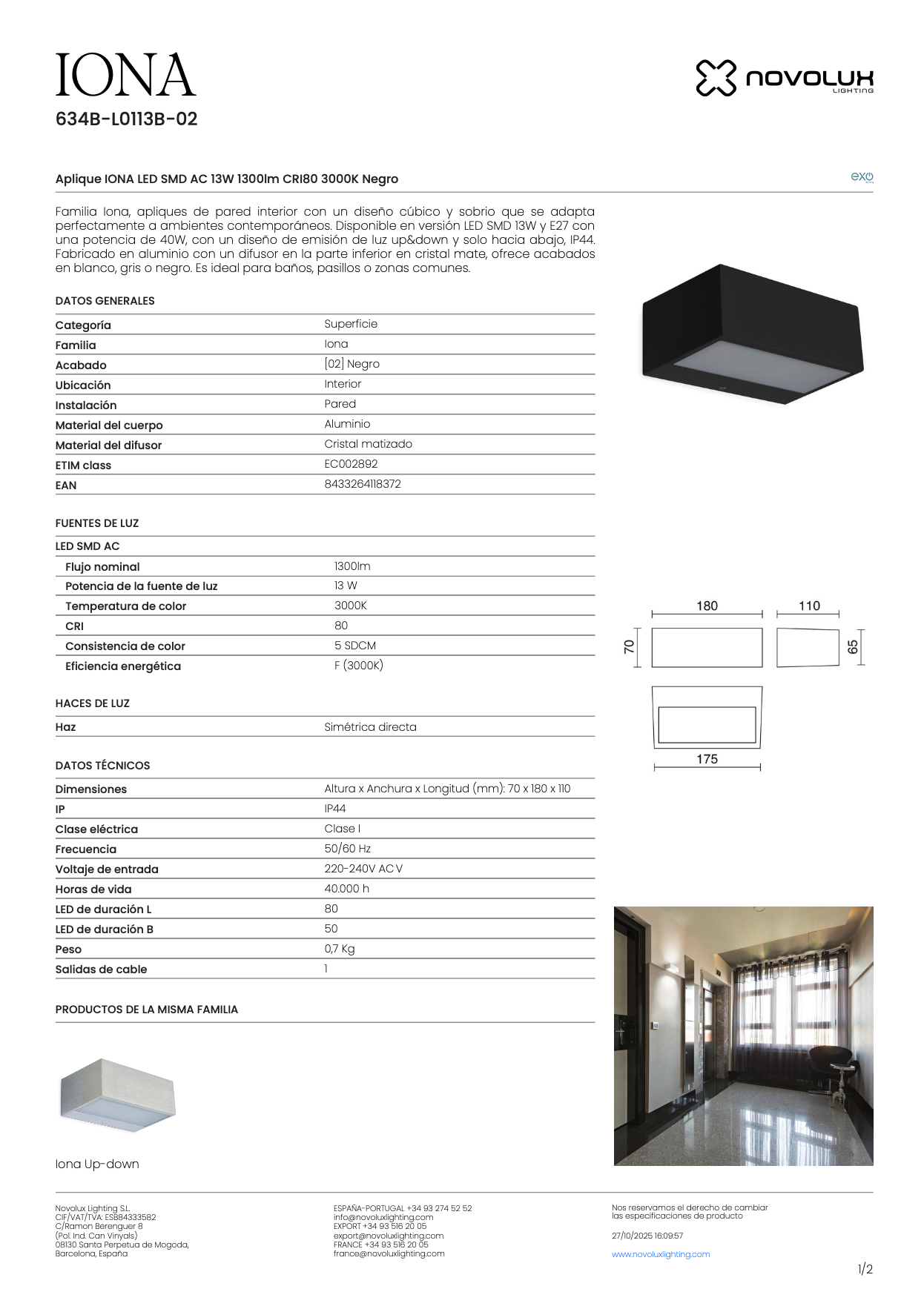 Lampe Murale Intérieure IONA