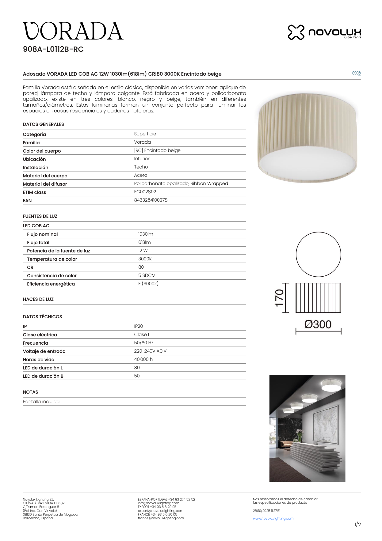 Plafonnier Intérieure VORADA